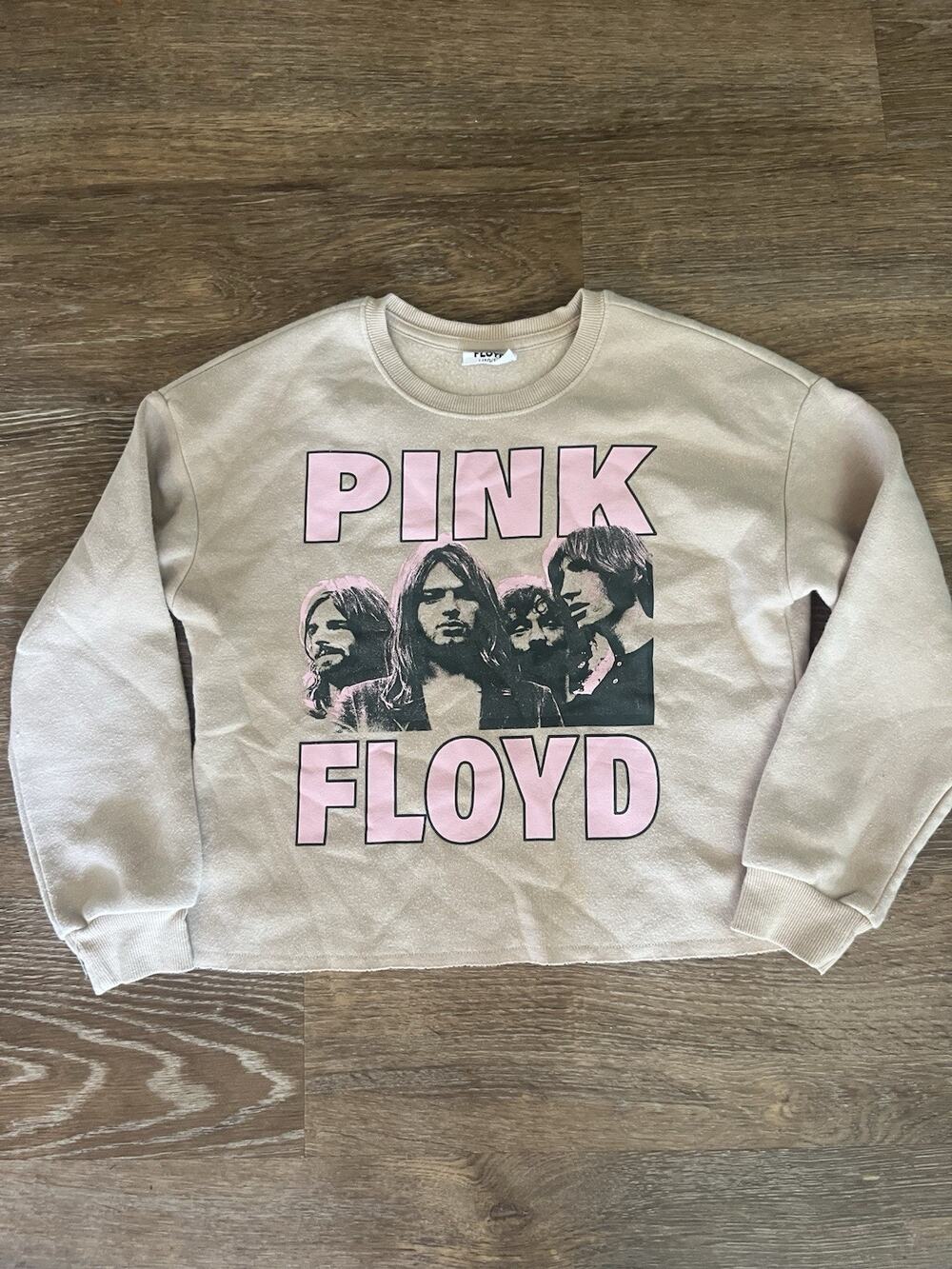 Pink Floyd Youth Large 10/12 Graphic Sweatshirt Tan Pink Band Crewneck
